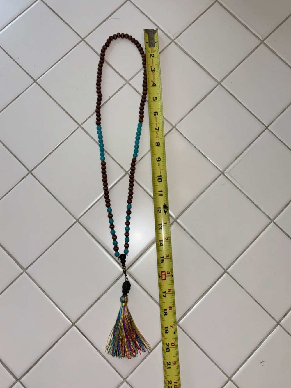 Prayer Mala Bead Tassel Necklace colorful head jewelry costume party travel face